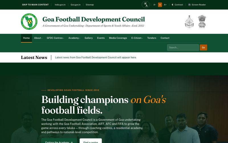 Goa Football Development Council — screenshot