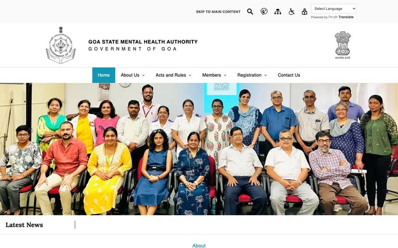 Goa State Mental Health Authority — screenshot